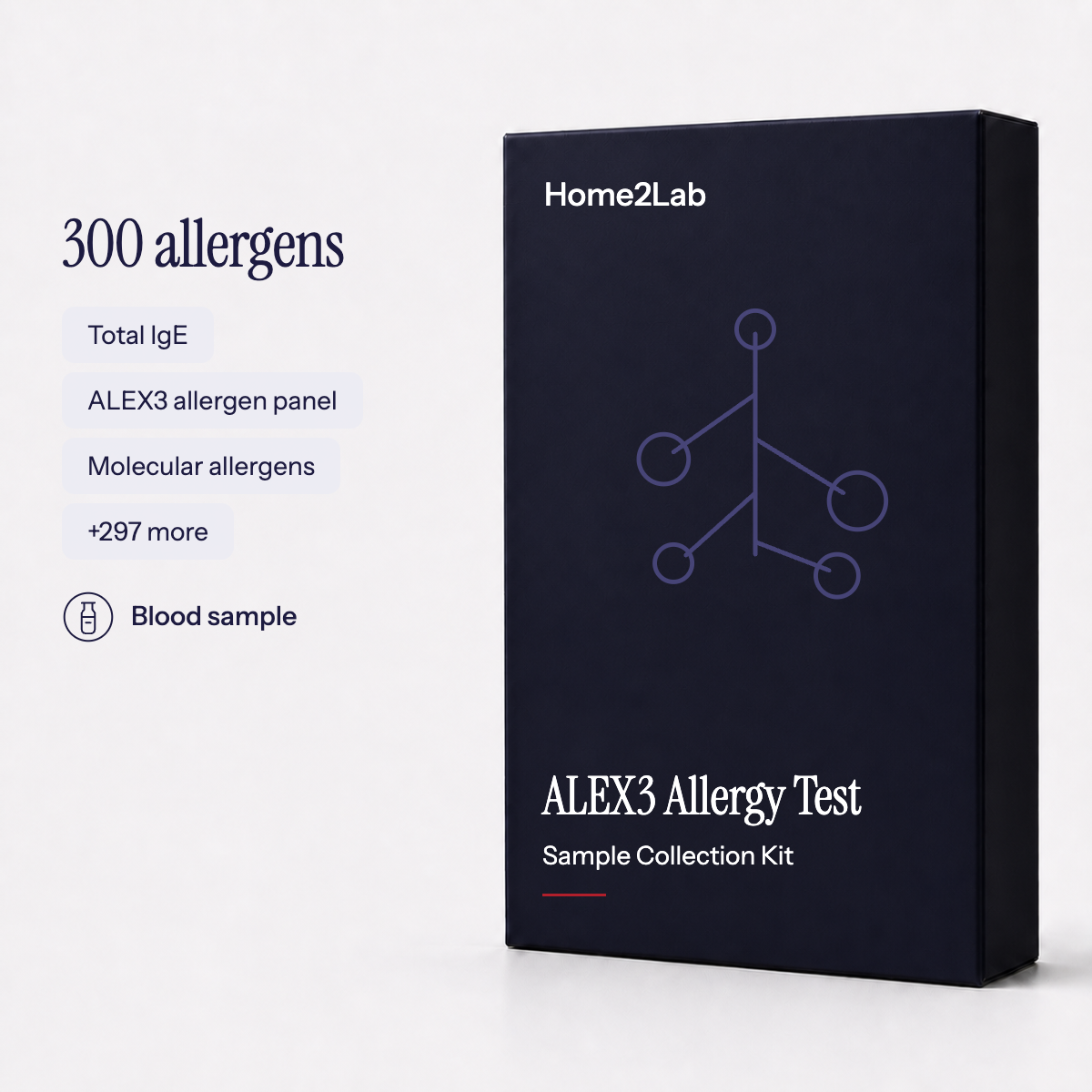 ALEX3 Allergy Test – 300 Allergens Home2Lab sample collection kit