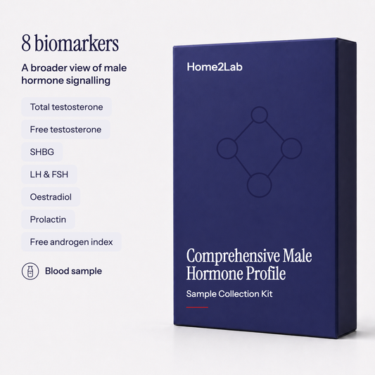 Comprehensive Male Hormone Profile (8 Biomarkers) Home2Lab sample collection kit