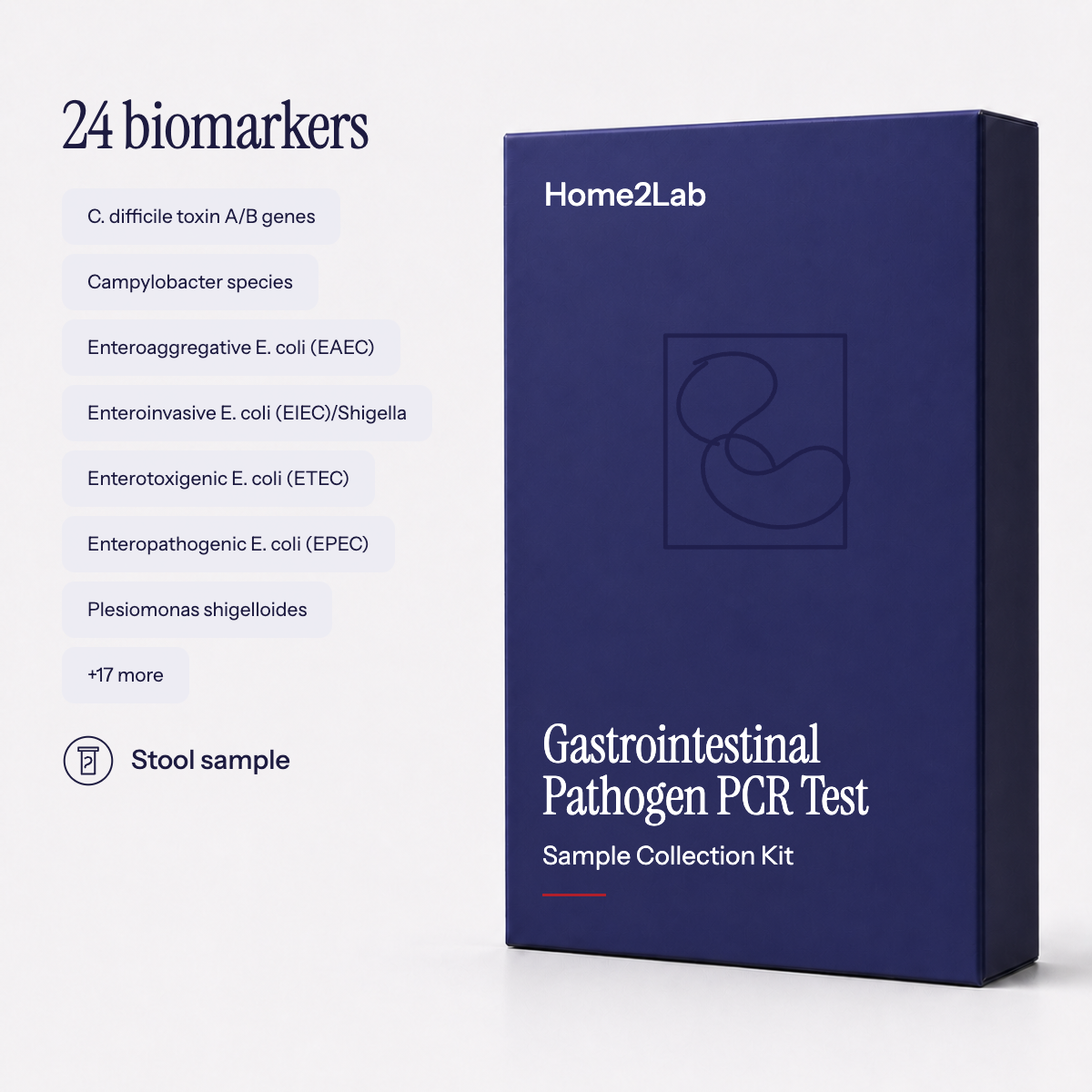 Gastrointestinal Pathogen PCR Test Home2Lab sample collection kit