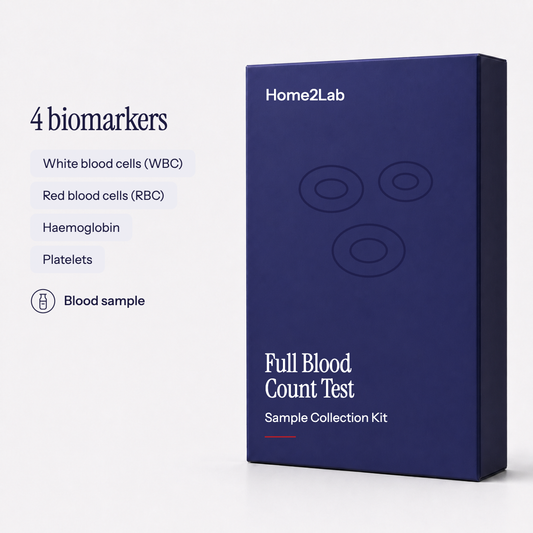 Full Blood Count (WBC, RBC, Platelets, Haemoglobin) Test Home2Lab sample collection kit