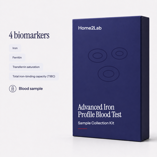 Advanced Iron Profile Blood Test Home2Lab sample collection kit