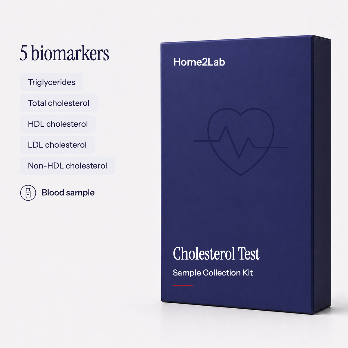 Cholesterol Test Home2Lab sample collection kit