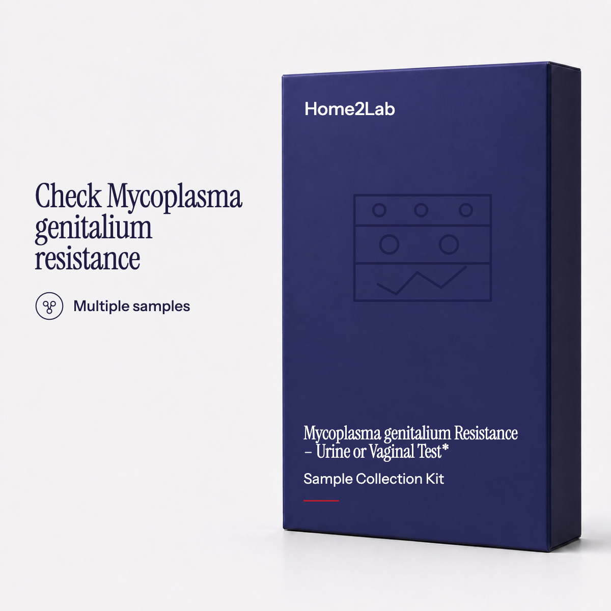 Mycoplasma genitalium Resistance – Urine or Vaginal Test* Home2Lab sample collection kit