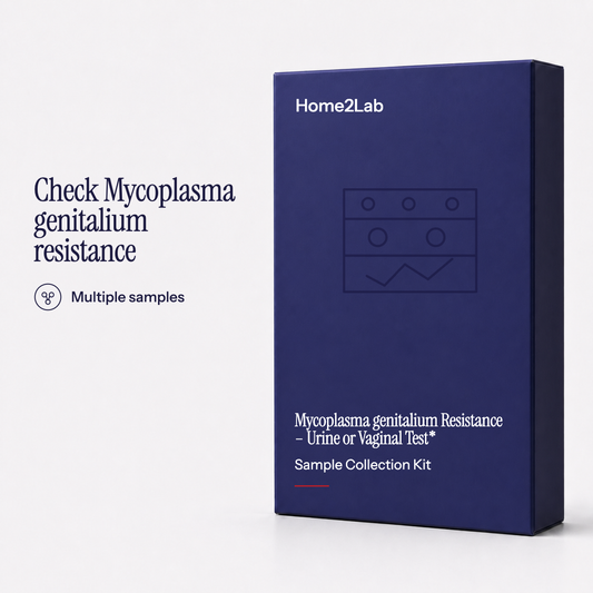 Mycoplasma genitalium Resistance – Urine or Vaginal Test* Home2Lab sample collection kit