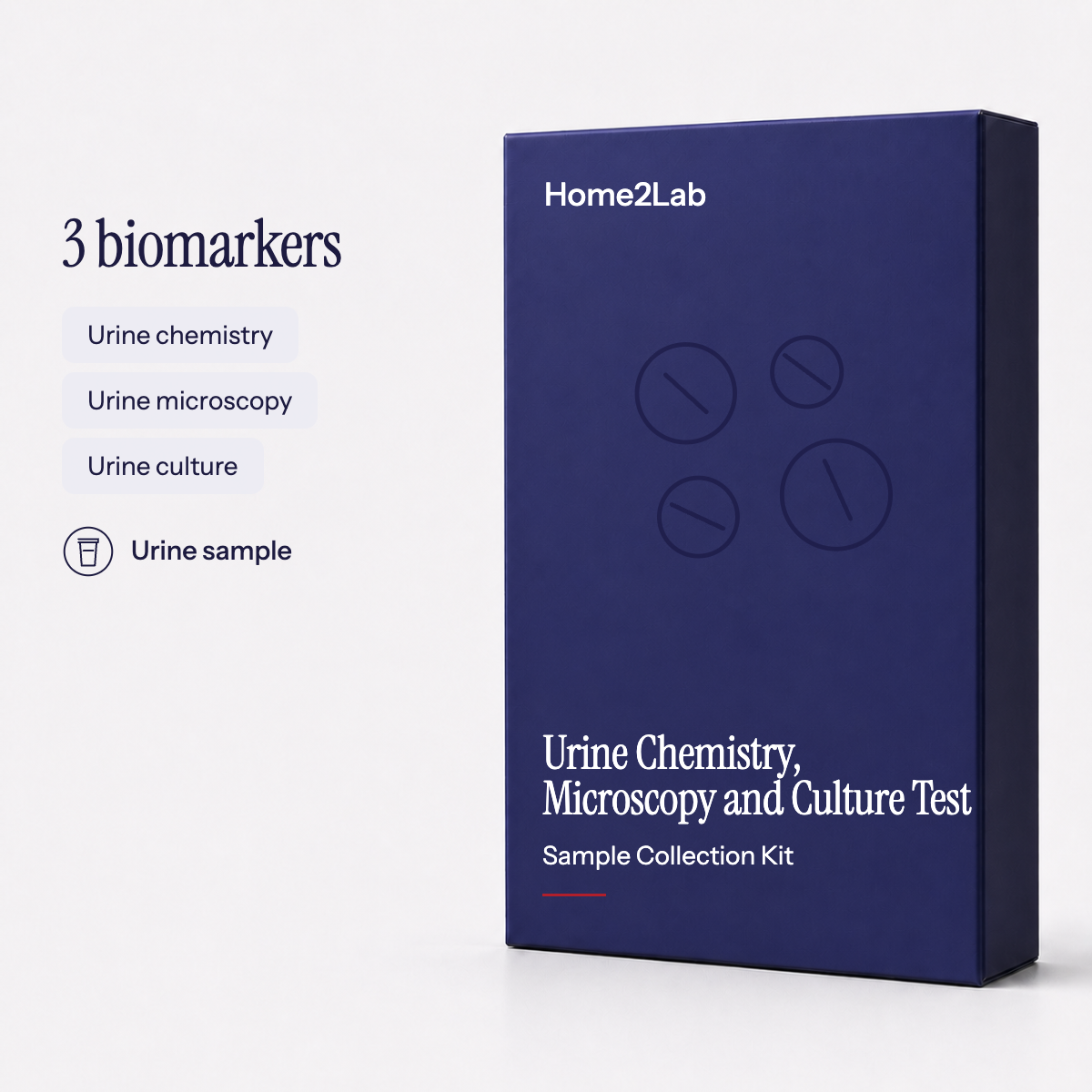 Urine Chemistry, Microscopy and Culture Test Home2Lab sample collection kit